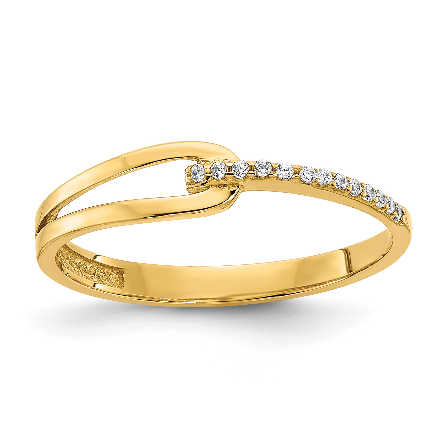 14K Polished Fancy CZ Ring (R955)