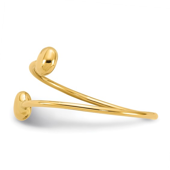 14K Polished Adjustable Fashion Bypass Ring