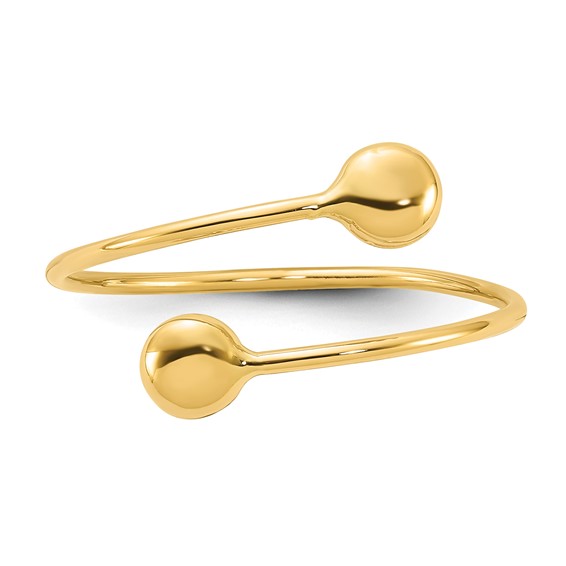 14K Polished Adjustable Fashion Bypass Ring