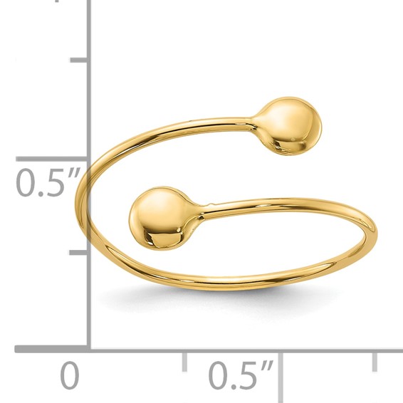 14K Polished Adjustable Fashion Bypass Ring