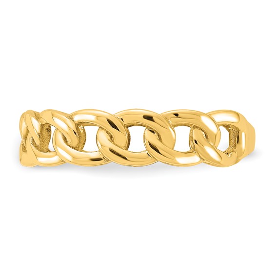 Gold Polished Curb Link Rings