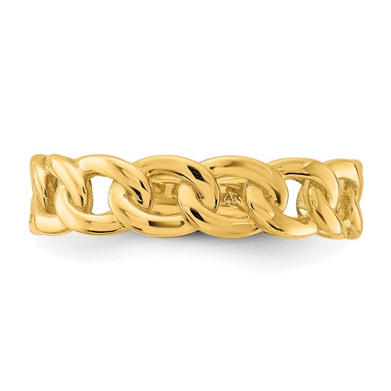 Gold Polished Curb Link Rings