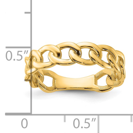 Gold Polished Curb Link Rings