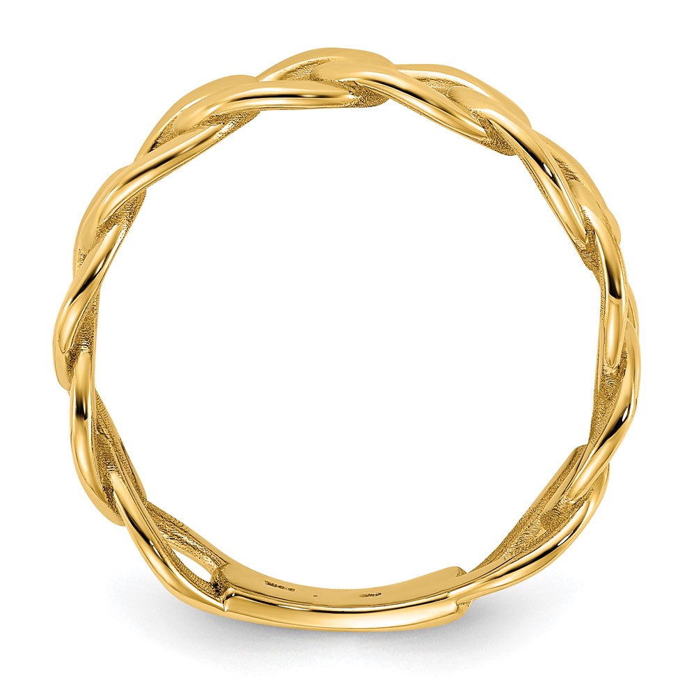 10ky Polished 8mm Men's Curb Link Ring Size 10 (1R972-10)