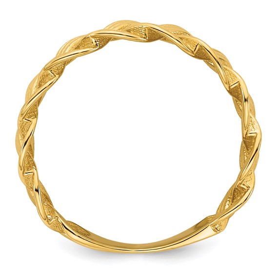 14k Polished Fancy Braided Size 7 Ring