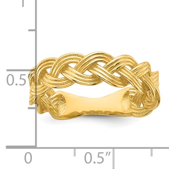 14k Polished Fancy Braided Size 7 Ring