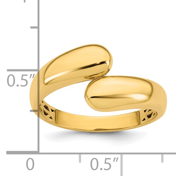 14K Polished Size 7 Bypass Ring