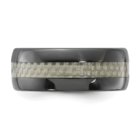 MEN'S BLACK CERAMIC AND CARBON FIBER BAND -