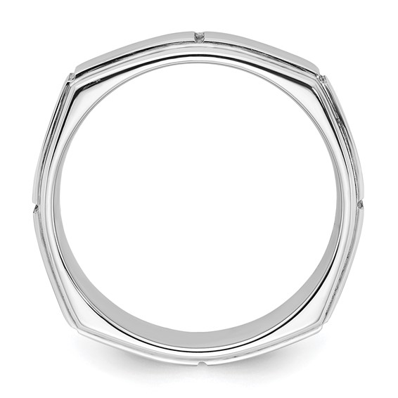 Cobalt Polished & Brushed 7mm Squared Men's Ring