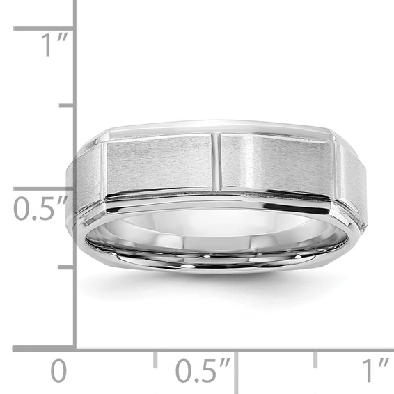 Cobalt Polished & Brushed 7mm Squared Men's Ring