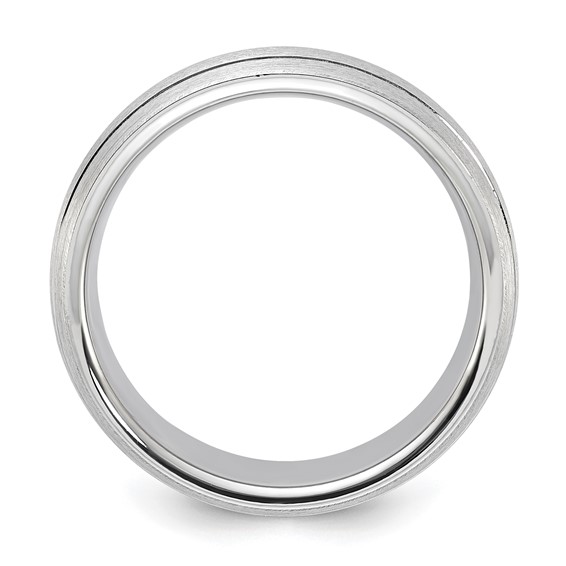 Cobalt Polished & Brushed Double Grooved 8mm Men's Band