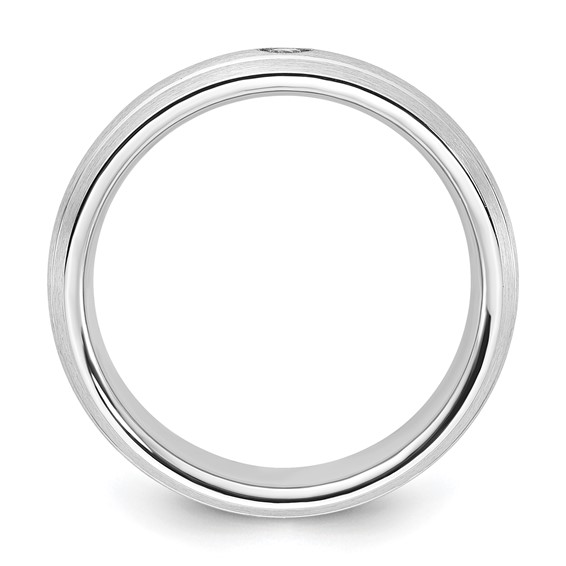 Cobalt Polished, Brushed & Grooved CZ 8mm Men's Band