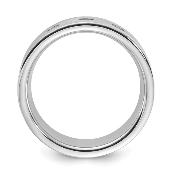 Cobalt Polished & Brushed Stripe Black Diamond 8mm Men's Band