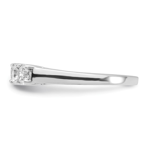 Sterling Silver Rhodium-plated 5 Diamonore CZ Ring