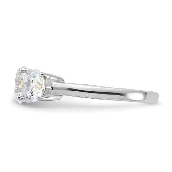 Sterling Silver Polished Three Diamagem CZ Ring