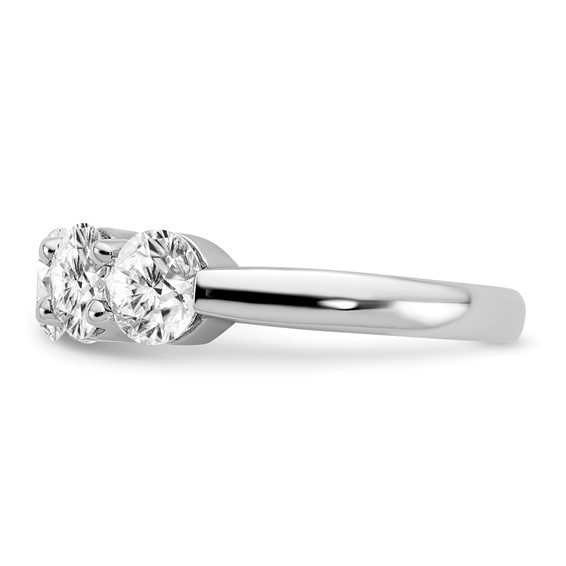 Sterling Silver Rhodium-plated Diamonore CZ 5 Stone Ring
