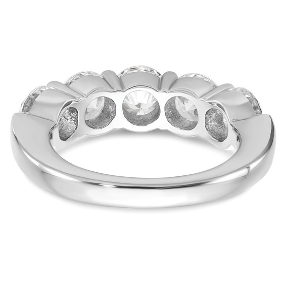 Sterling Silver Rhodium-plated Diamonore CZ 5 Stone Ring