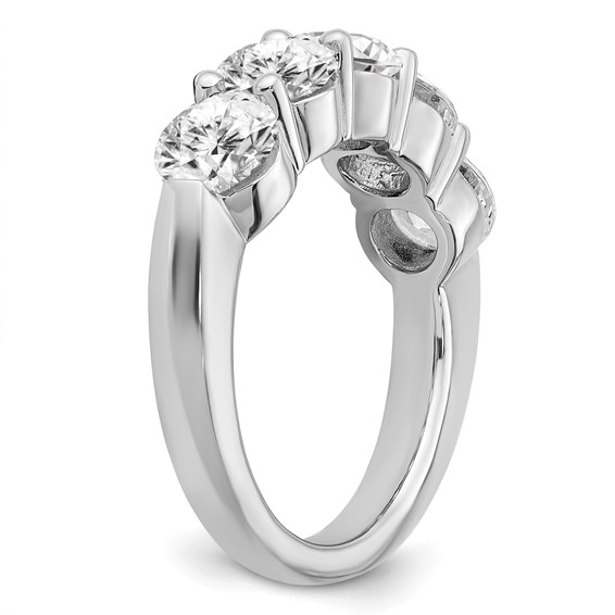 Sterling Silver Rhodium-plated Diamonore CZ 5 Stone Ring