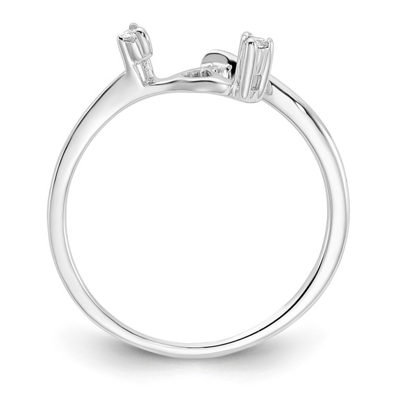 14K White Gold Polished Love Story Diamond Ring Wrap