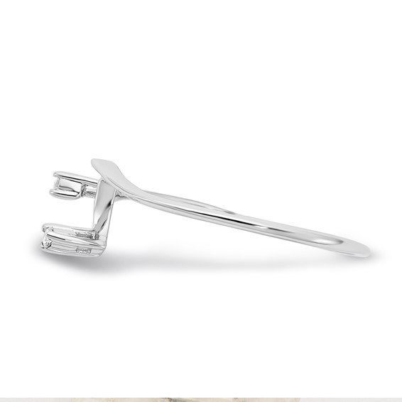 14K White Gold Polished Love Story Diamond Ring Wrap