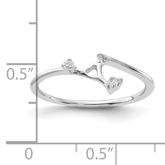 14K White Gold Polished Love Story Diamond Ring Wrap