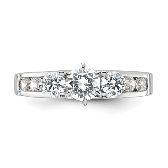 Sterling Silver Rhodium-plated Diamonore CZ Ring