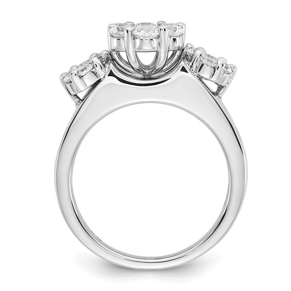 STERLING SILVER WOMENS CZ CLUSTER RING