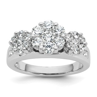 STERLING SILVER WOMENS CZ CLUSTER RING