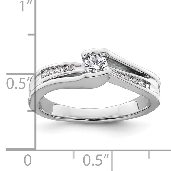 Sterling Silver Polished CZ Ring