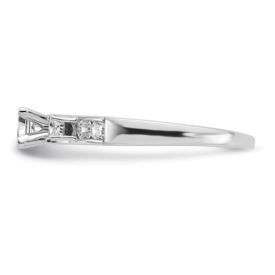 Sterling Silver Rhodium-plated Diamonore CZ Princess Cut Ring