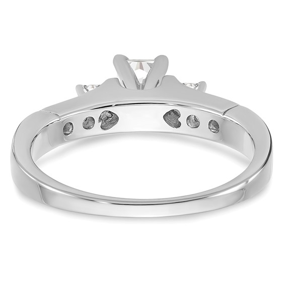 Sterling Silver Rhodium-plated Diamonore CZ Princess Cut Ring
