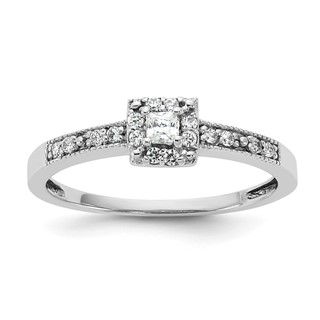 Sterling Silver CZ Womens Engagement Ring