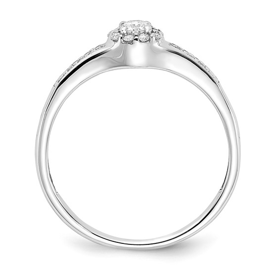 10k White Gold Two Hearts Diamond Eng Ring