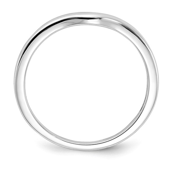 10k White Gold Two Hearts Wedding Band