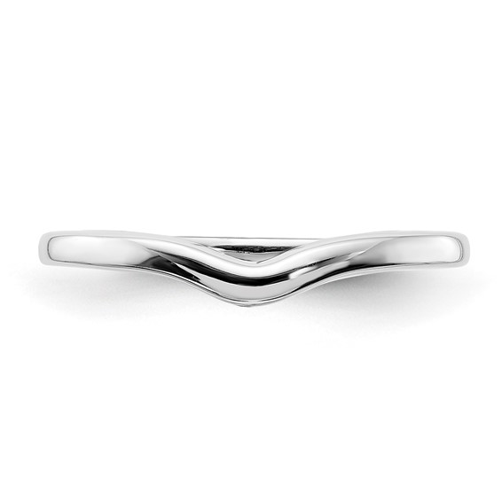 10k White Gold Two Hearts Wedding Band