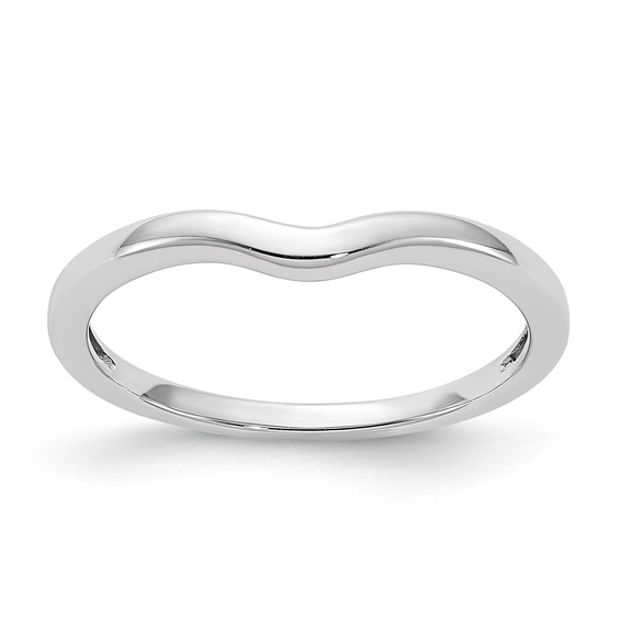 10k White Gold Two Hearts Wedding Band
