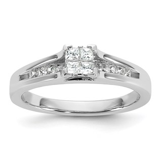 Sterling Silver CZ Womens Engagement Ring