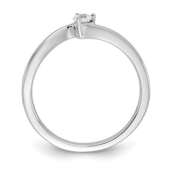 Sterling Silver CZ Womens Engagement Ring