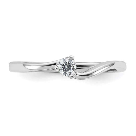 Sterling Silver CZ Womens Engagement Ring