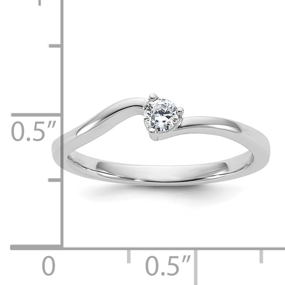 Sterling Silver CZ Womens Engagement Ring