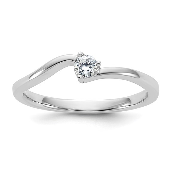Sterling Silver CZ Womens Engagement Ring
