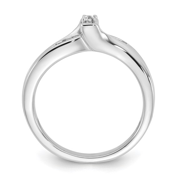 Sterling Silver CZ Womens Engagement Ring