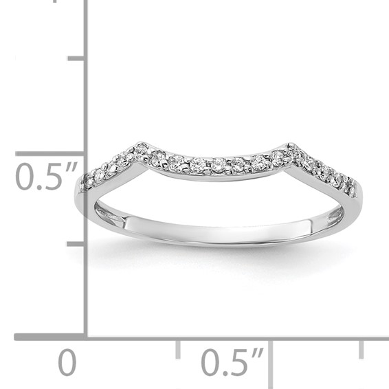 Sterling Silver Polished CZ Contoured Wedding Band