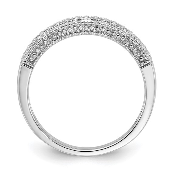 14k White Gold Polished Diamond Wedding Band