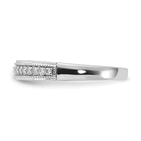 14k White Gold Polished Diamond Wedding Band