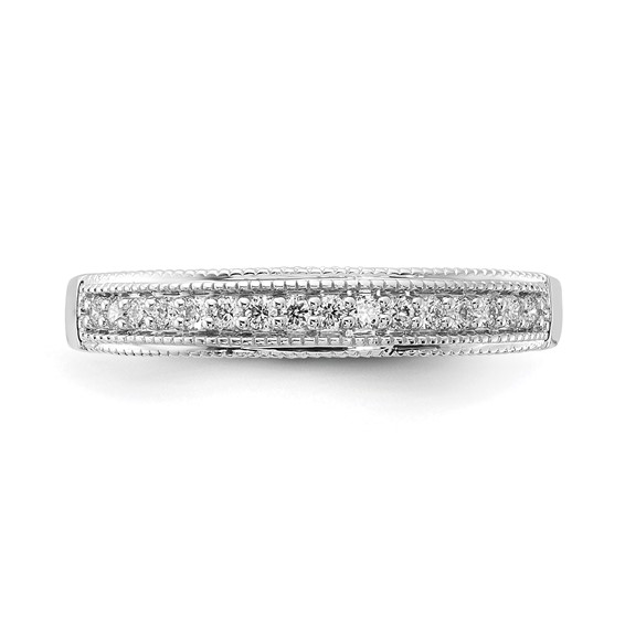 14k White Gold Polished Diamond Wedding Band