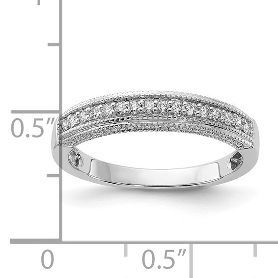 14k White Gold Polished Diamond Wedding Band