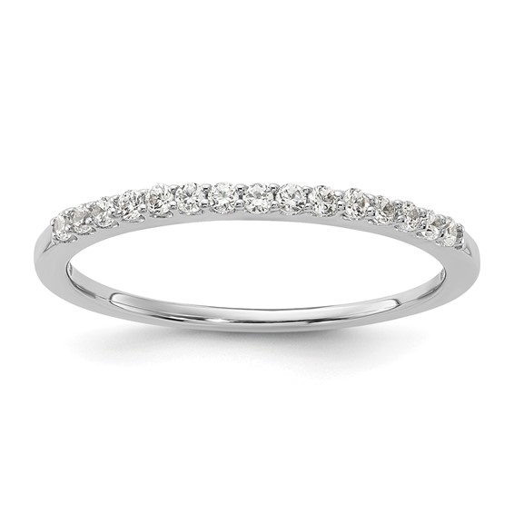 Sterling Silver Polished CZ Band