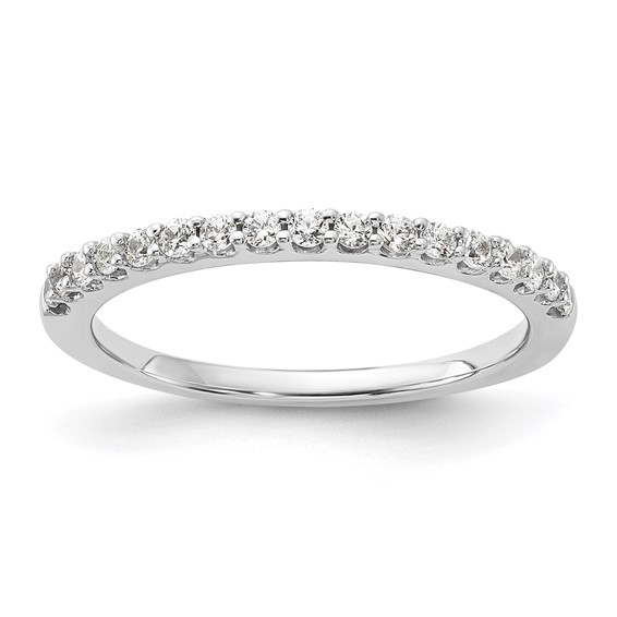 Sterling Silver Polished CZ Wedding Band