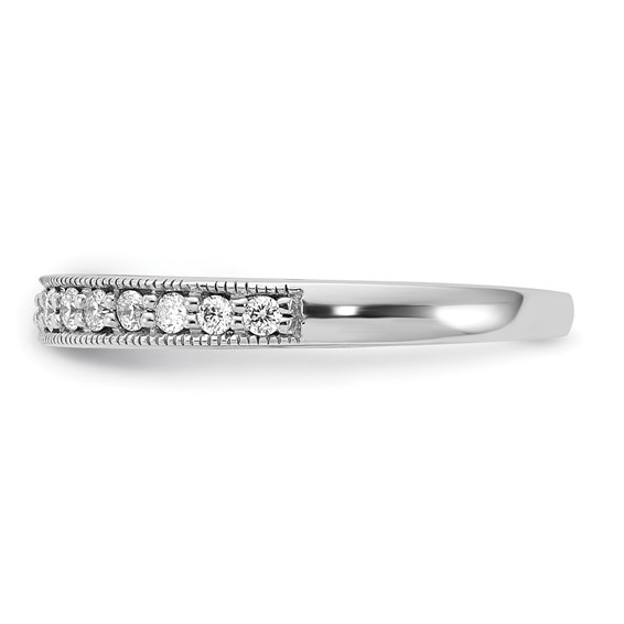 14k White Gold Polished Diamond Wedding Band